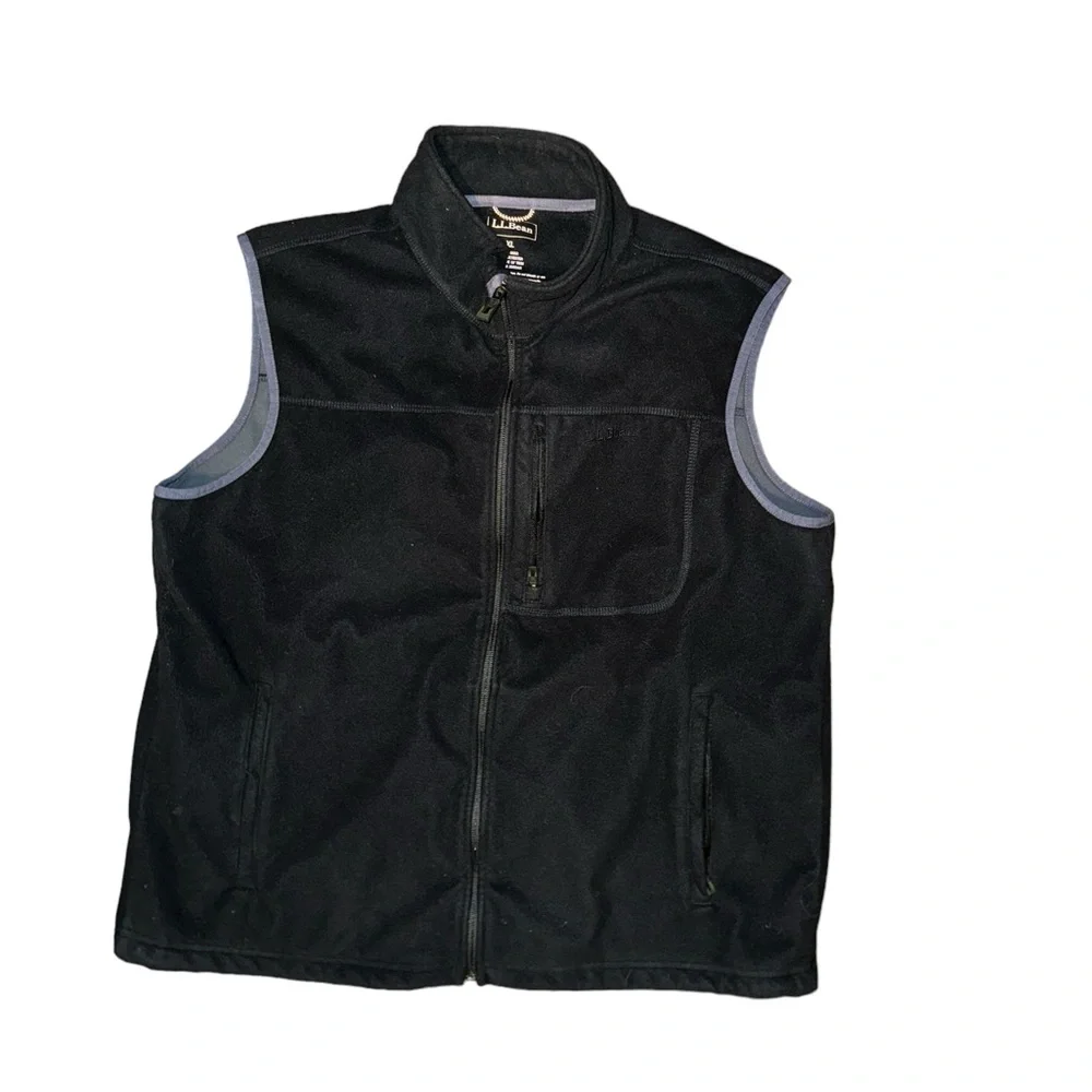 L.L. Bean Fleece Sleeveless Vest in Black Men’s Size XL - Picture 1 of 5
